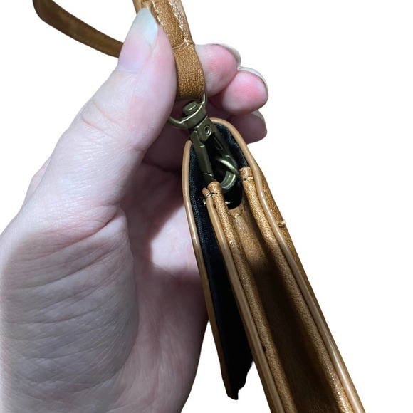 FREE People Brown Faux Leather Francesca Envelope Crossbody w/Removable Strap - Picture 8 of 12